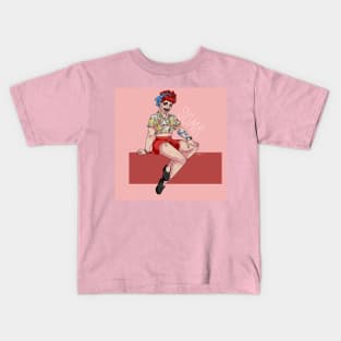 Pin-Up Girl Julien (Somr) Kids T-Shirt